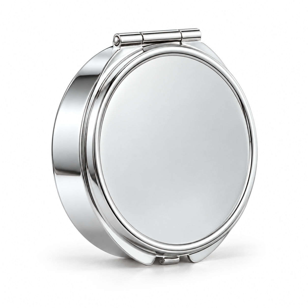 60mm round DIY blank pill box Chrome color