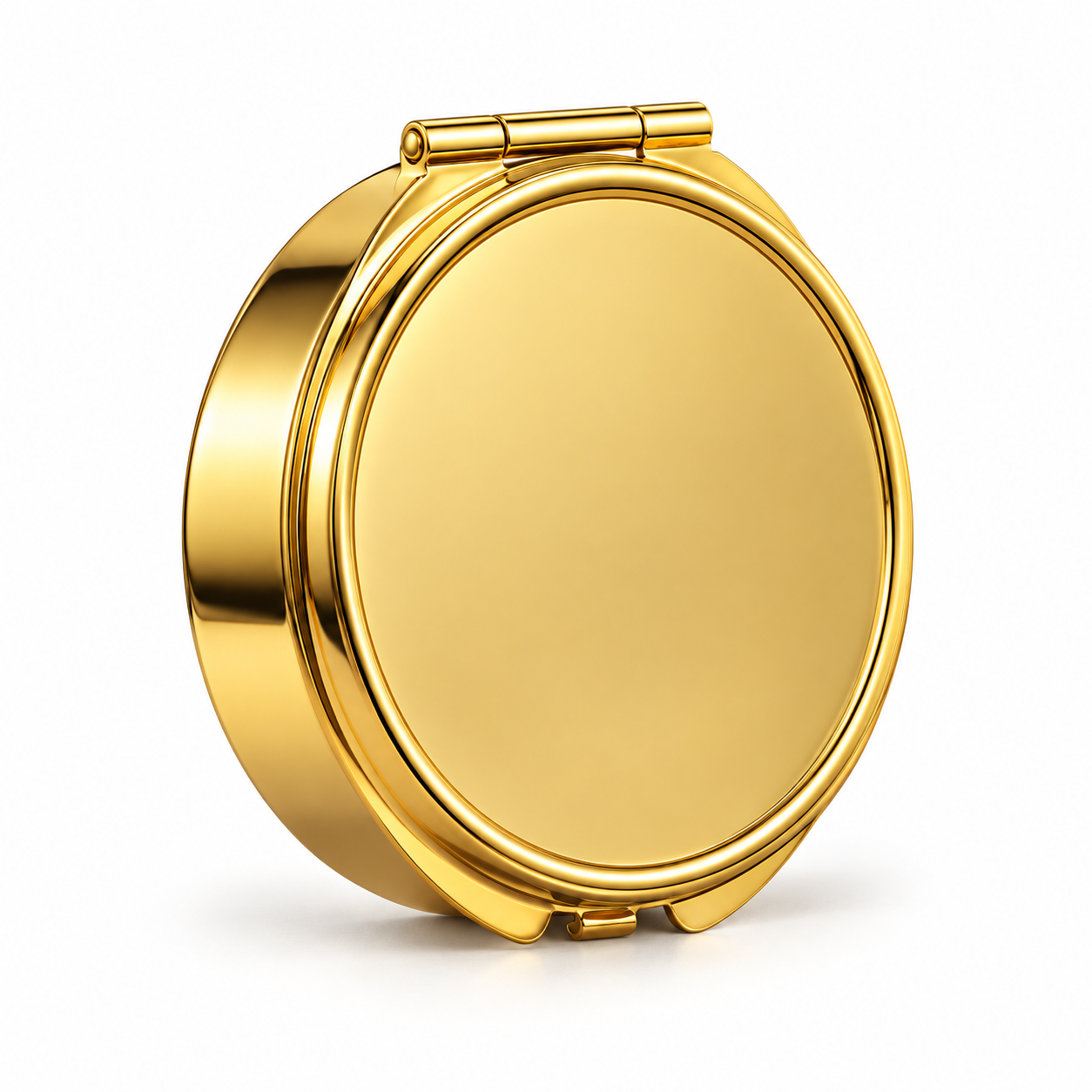 60mm round DIY blank pill box Imitation Gold color