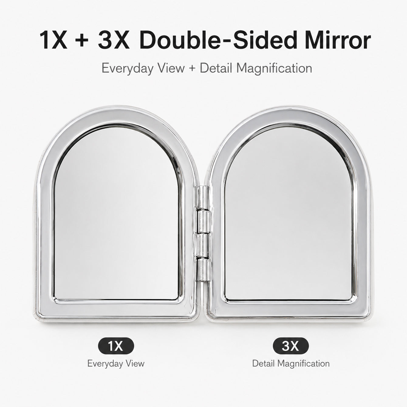 DIY blank white PU leather compact mirror dimensions 77 x 66 x 10 mm