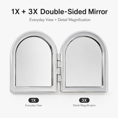 DIY blank white PU leather compact mirror dimensions 77 x 66 x 10 mm