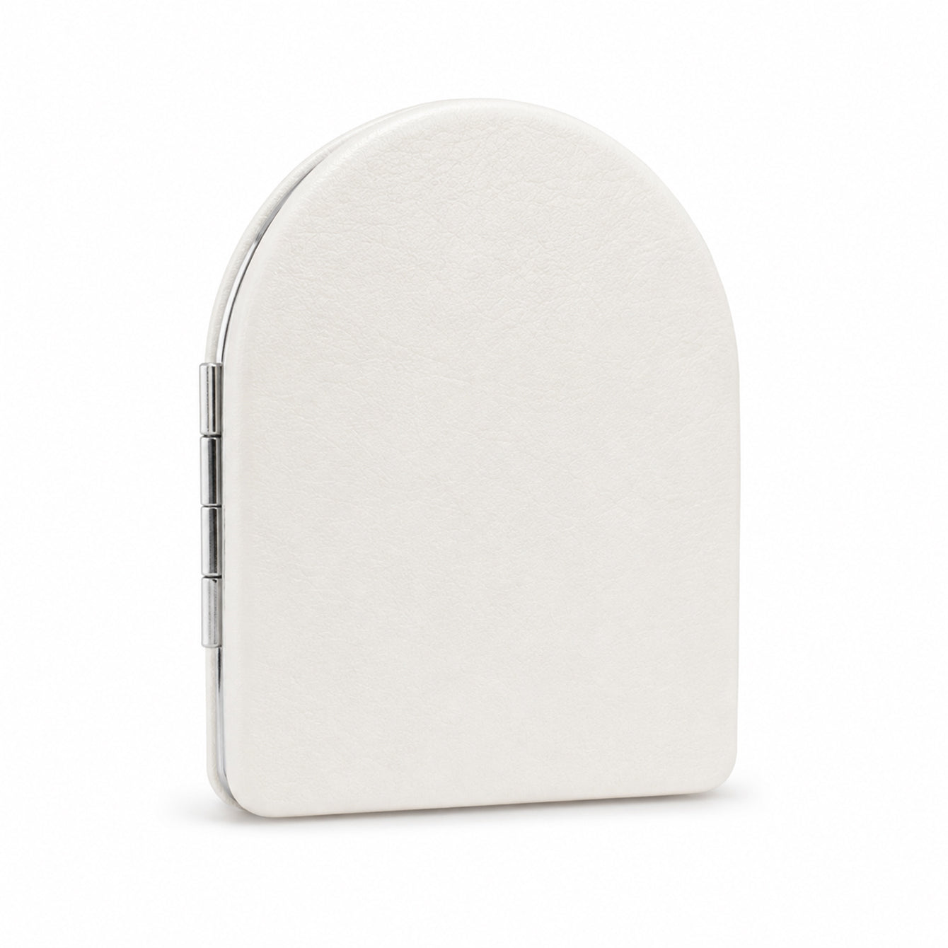 DIY Blank PU Leather Compact Mirror white variant front view