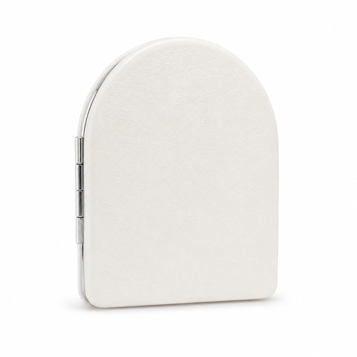 DIY Blank PU Leather Compact Mirror white variant front view