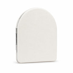 DIY Blank PU Leather Compact Mirror white variant front view