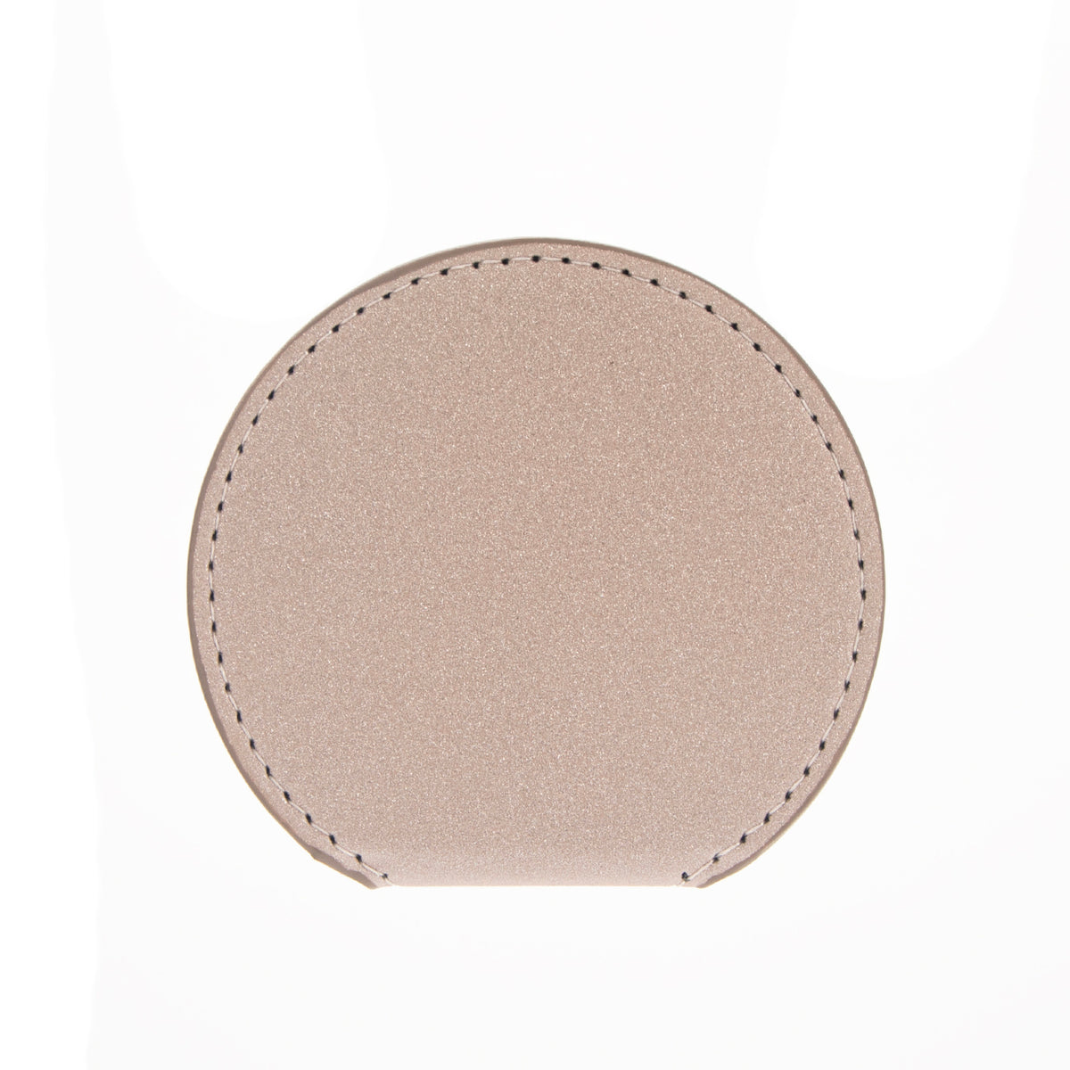 1 PC Khaki Leather Case Stainless Steel Compact Mirror Standable Single Sided Mirror Available In Oval Floral And Various Shapes Perfect For Precision Makeup Ideal Gift For Mother Daughter Sister Girlfriend Suitable For Home Office Travel And More