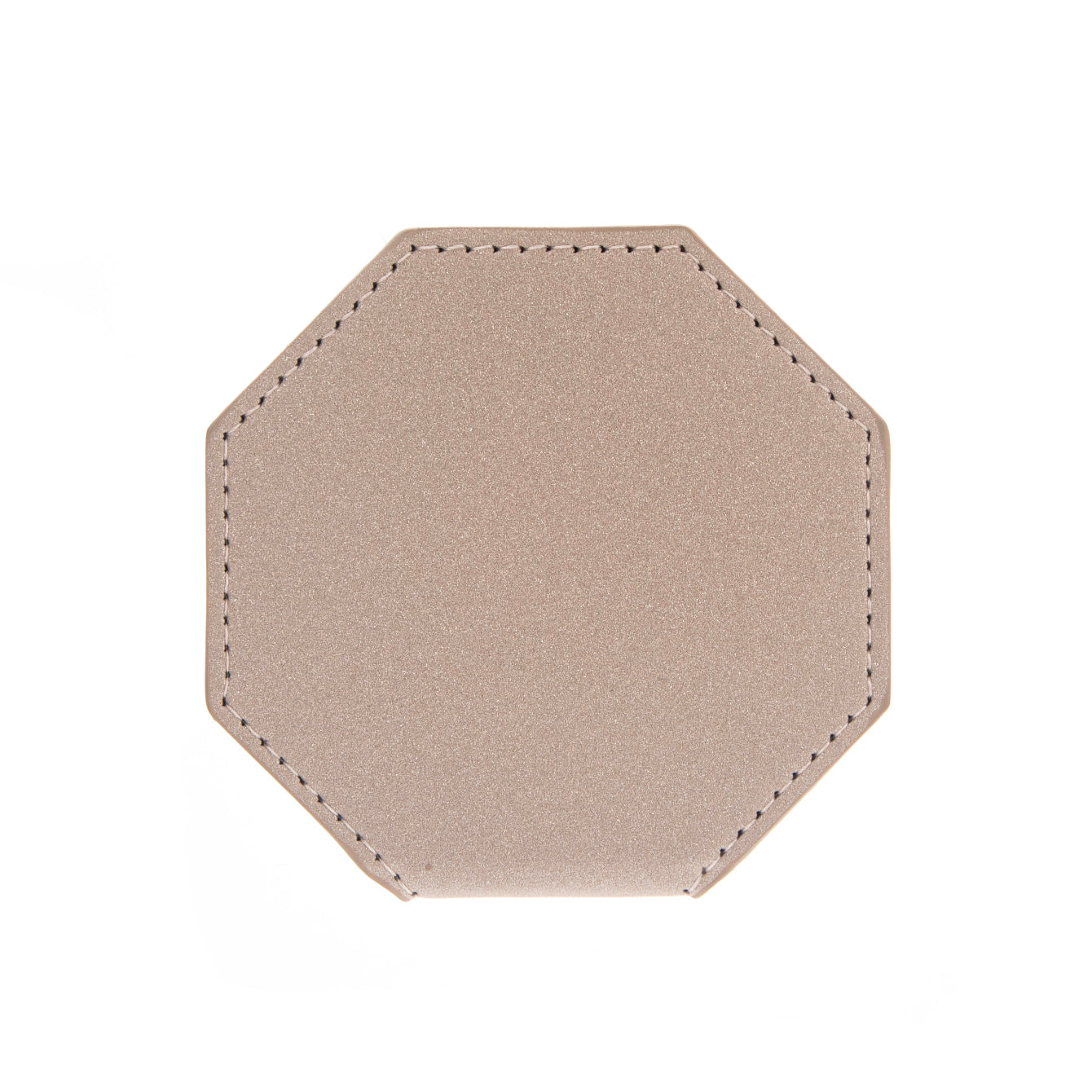 1 PC Khaki Leather Case Stainless Steel Compact Mirror Standable Single Sided Mirror Available In Oval Floral And Various Shapes Perfect For Precision Makeup Ideal Gift For Mother Daughter Sister Girlfriend Suitable For Home Office Travel And More