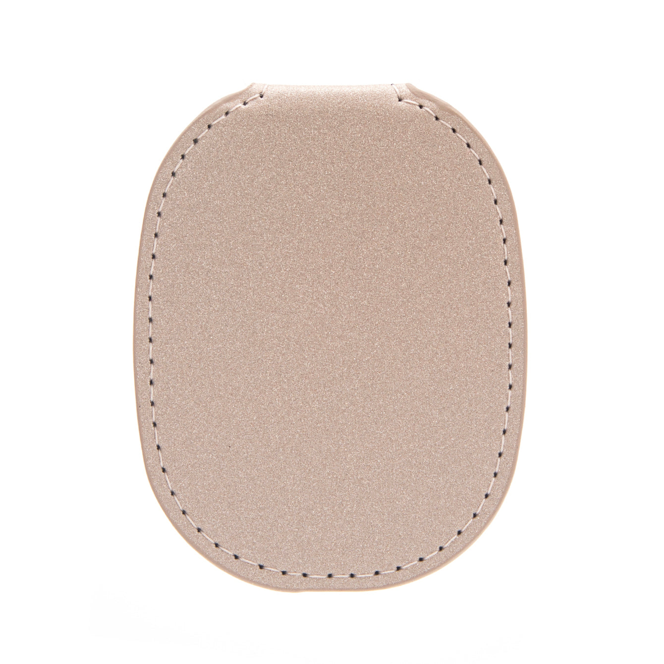 1 PC Khaki Leather Case Stainless Steel Compact Mirror Standable Single Sided Mirror Available In Oval Floral And Various Shapes Perfect For Precision Makeup Ideal Gift For Mother Daughter Sister Girlfriend Suitable For Home Office Travel And More