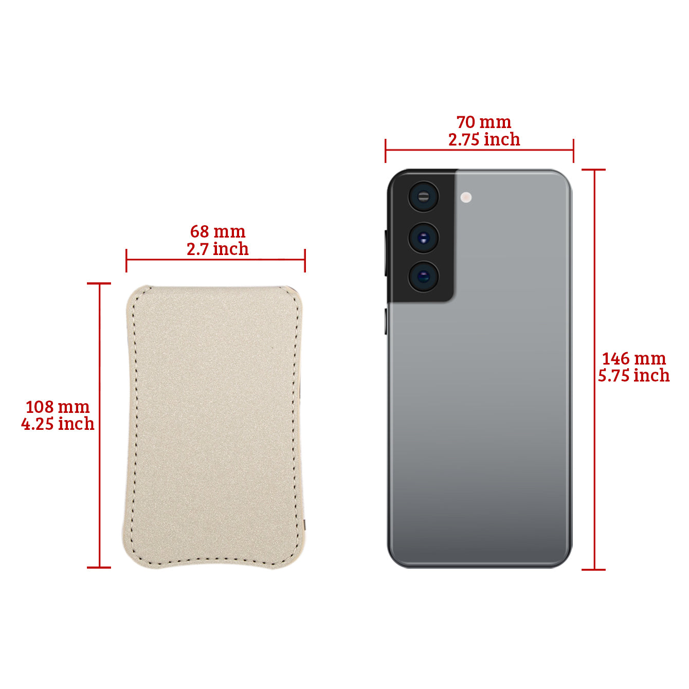 Chic INS Style! Eco-friendly Leather Wrap, In-stock 68*108mm Rectangular Folding Makeup Mirror, featuring Stainless Steel Lenses for Rust-proof and Shatter-resistant elegance. The perfect festive gift for friends