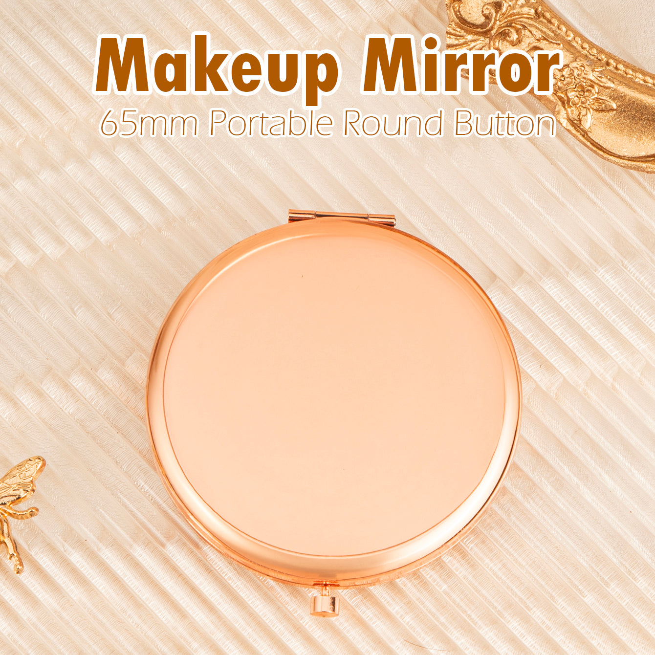 1PC Round Button Mirror 2X Magnification Folding Double Side Compact Mirror Suitable As A Gift For Mother Friend Lover Suitable For Christmas Birthday Valentine's Day Suitable For Use At Home Company Classroom