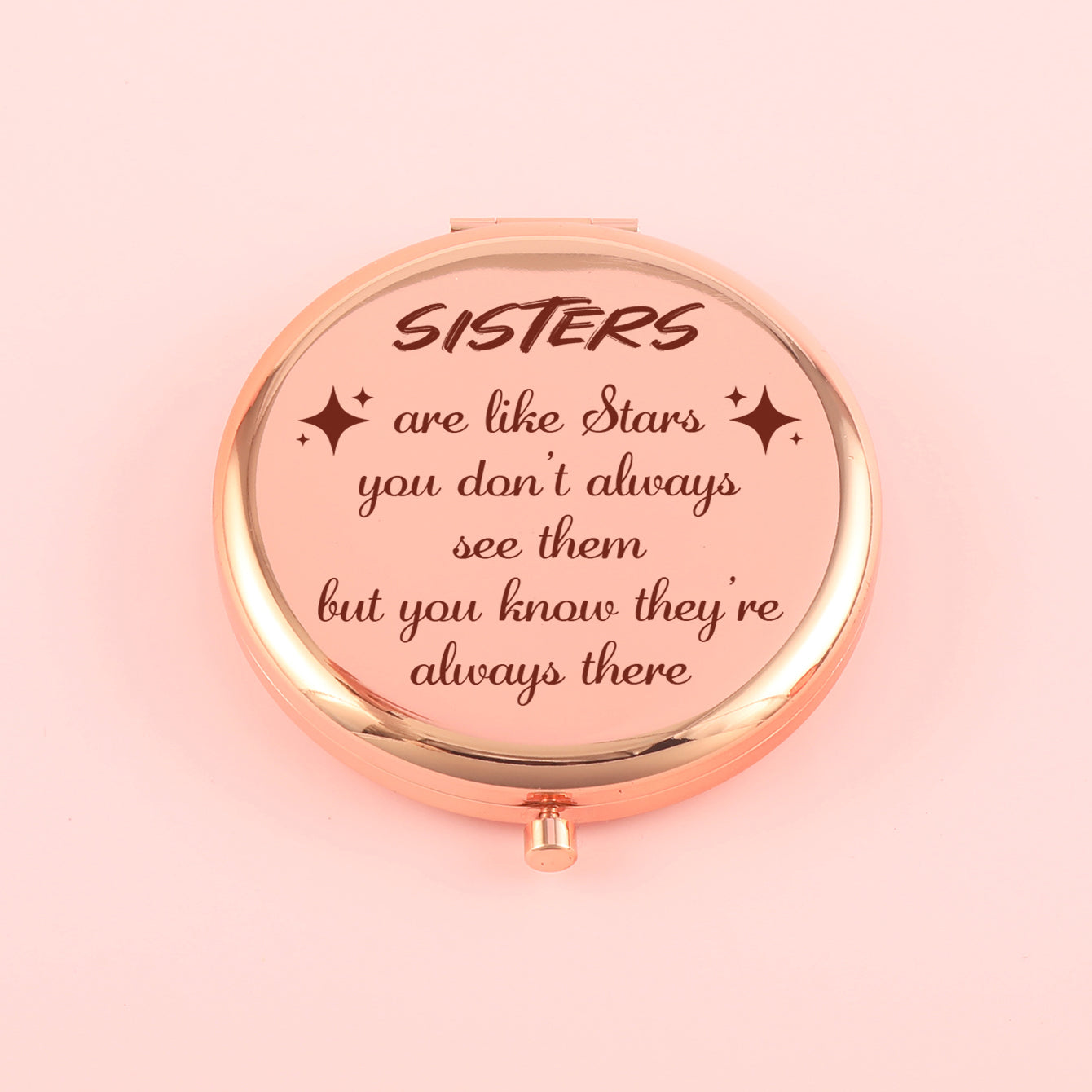 70*70mm Round Button Mirror, Plating Gold Metal Frame, HD Glass Mirror, Various Fashionable Designs, a Perfect Gift for Friends
