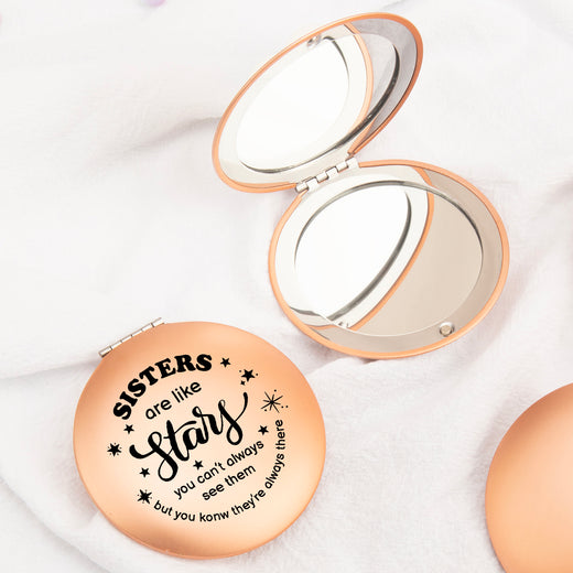 Exquisite Aluminum Round Cosmetic Mirror, Which Can Be Printed with Various Patterns and Matched with HD Glass