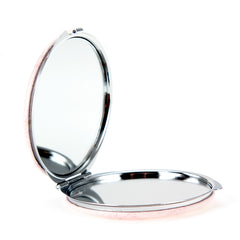 Vintage Floral Compact Makeup Mirror Pocket Folding Double Sided PU Leather Metal Cosmetic Mirror for Purse