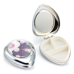Teardrop Pill Box Organizer - 3-Compartment Portable Travel Medication Case - Eco-Friendly Dual-Purpose Pocket Pill Planner for Women, Seniors & Travelers (Cute Floral Print) 💧🌸