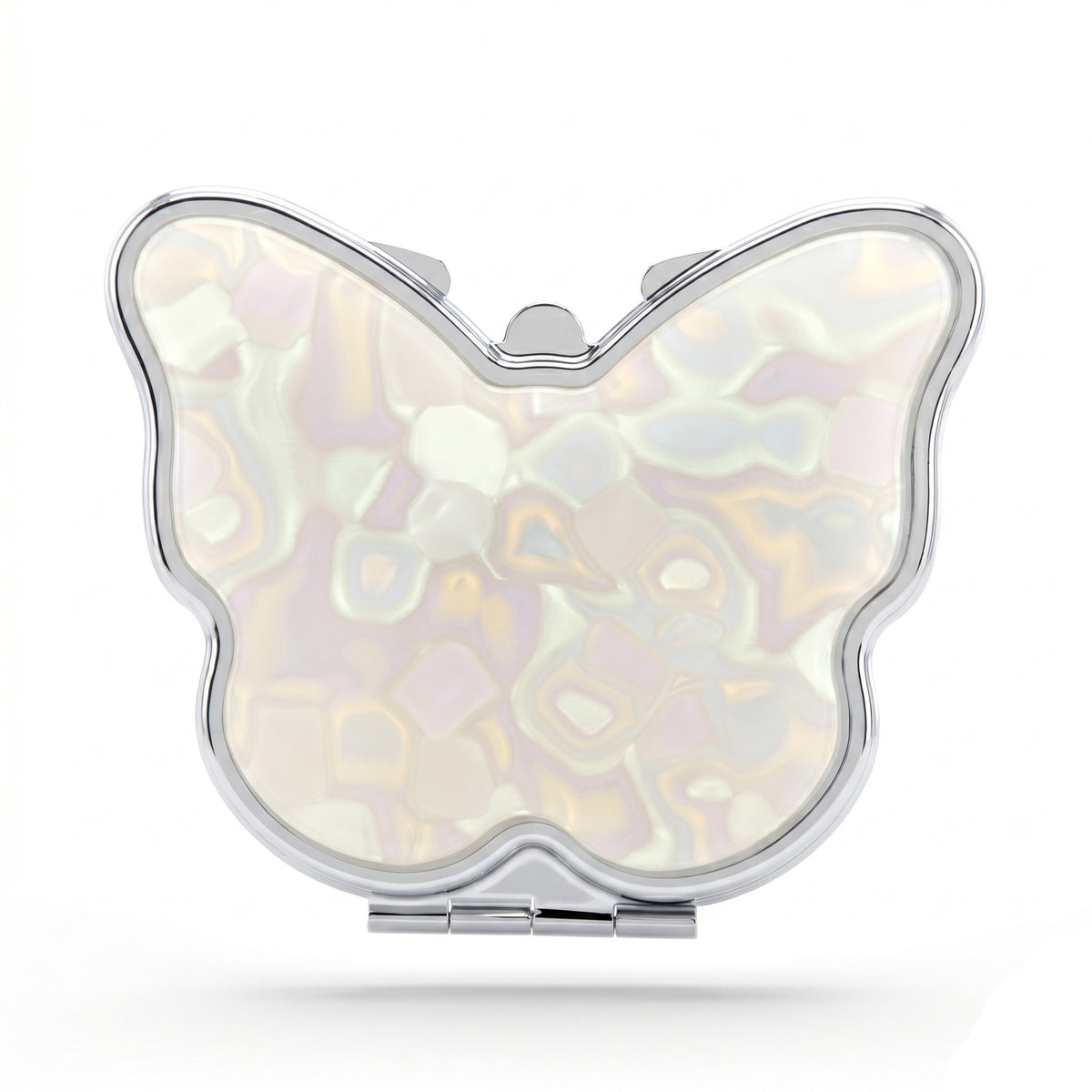 Butterfly Compact Makeup Mirror, Double-Sided Folding Pocket Mirror with Metal Frame & Eco-Friendly Acrylic Panel, 95% High-Definition Glass Mirror for Women, Travel, Purse, Office & Daily Beauty Touch-Ups