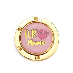 Epoxy Resin Graphic Printed Folding Purse Hook for Table - Cute Gold Electroplated Metal Handbag Hanger Desk Holder - Portable Swivel Bag Hanger Accessory for Women, Dining & Travel 🌸🐾✨