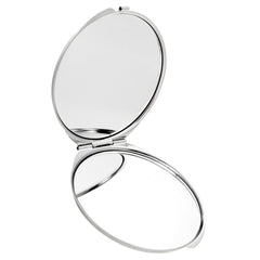 Bling Rhinestone Compact Mirror Black Metal Round Folding Dual Sided Pocket Makeup Mirror Heart Party Girl Cosmetic Mirror