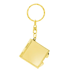 Mini Square Compact Mirror Keychain, Double-Sided Pocket Makeup Mirror with Electroplated Metal Frame, Portable Travel Mirror for Women & Girls