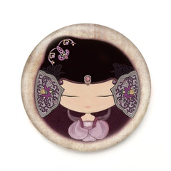 Vintage Cartoon Compact Mirror, Single-Sided HD Makeup Mirror with Elegant Art Design, Portable Pocket Mirror