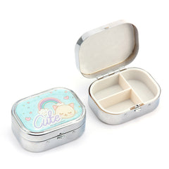 Cute Cartoon Pill Box Organizer - 3-Compartment Portable Travel Medication Case - Eco-Friendly Pocket Medicine & Vitamin Planner for Women, Girls, Kids & Students 🐱🌈