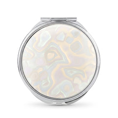 Acetate Round Compact Mirror - Elegant Tortoiseshell & Marble Pattern Double-Sided Travel Mirror with Metal Frame - Premium Pocket Mirror with 95% HD Reflectivity for Purses, Handbags & Women on the Go 🐚✨