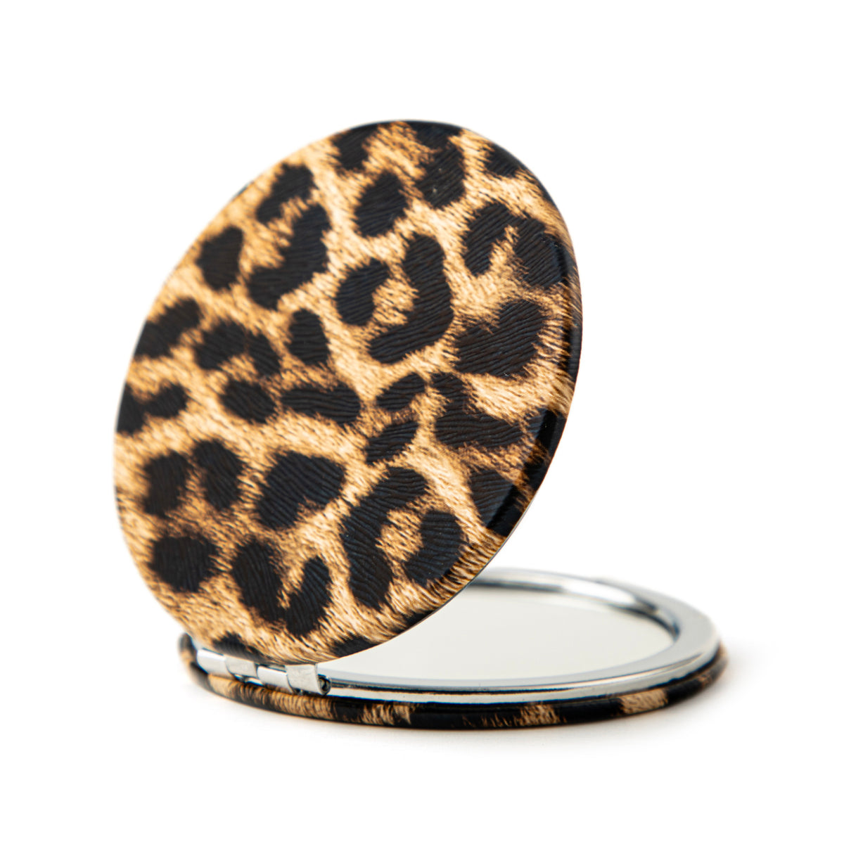 Leopard Print PU Leather Compact Mirror – Portable Double-Sided Folding Travel Mirror – High-Definition Vanity Mirror for Purse, Handbag & Pocket – Chic Animal Print Gift for Women & Girls 🐆✨