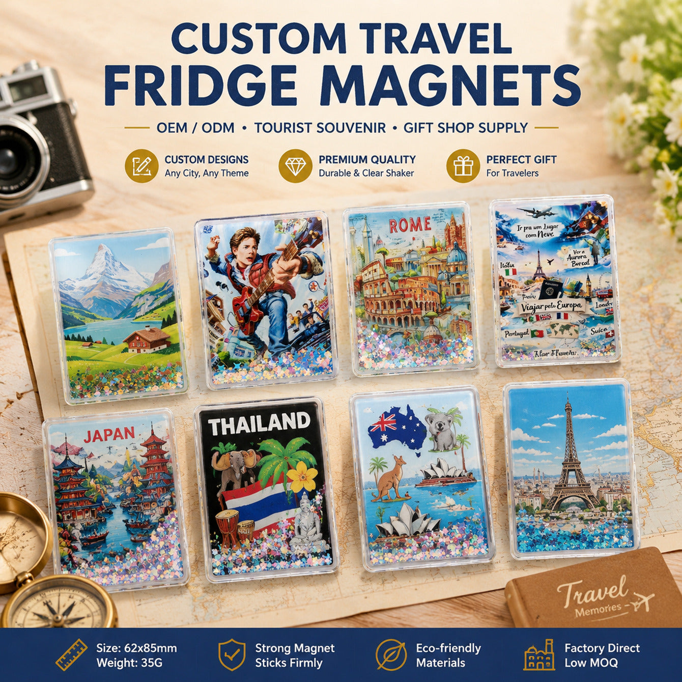 Custom travel fridge magnets OEM ODM product range