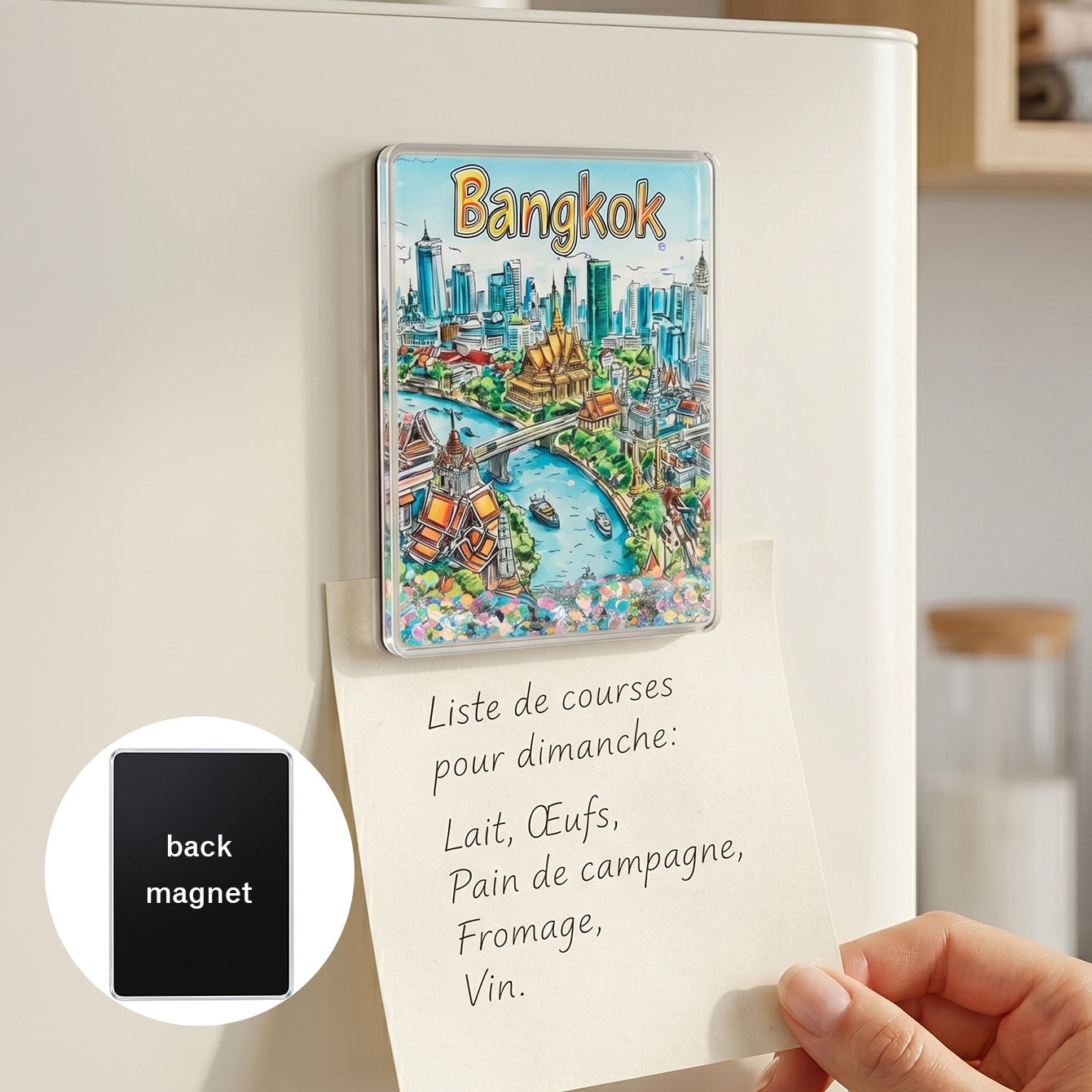 Sky blue Brussels travel shaker fridge magnet CZ-FM-AC-000004