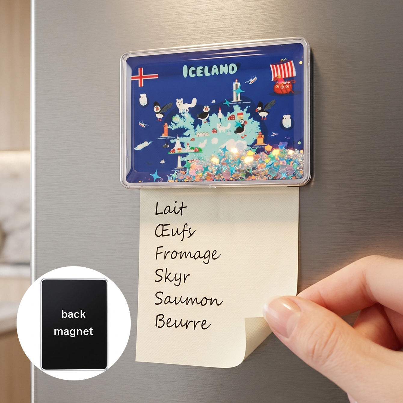 Liquid glitter shaker fridge magnet CZ-FM-AC-000018
