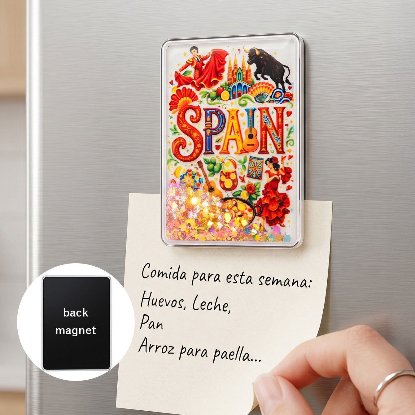 Liquid glitter shaker fridge magnet CZ-FM-AC-000027