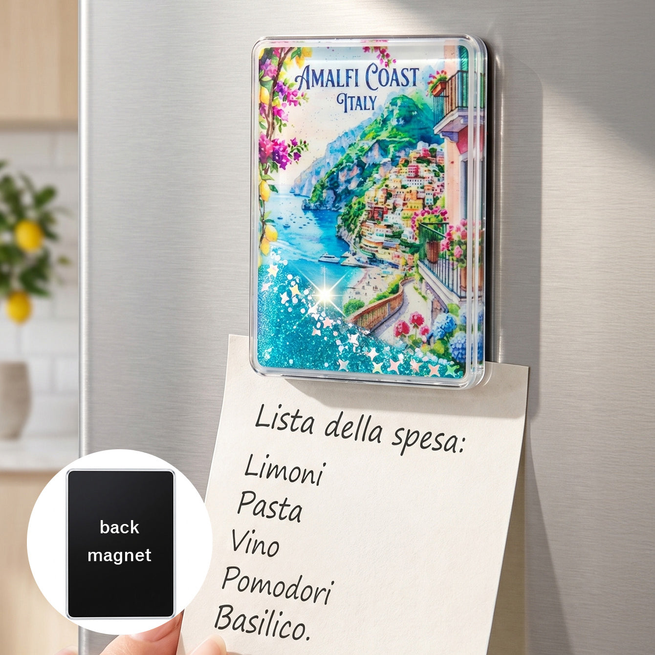 Liquid glitter shaker fridge magnet CZ-FM-AC-000028