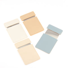 Rectangular Unbreakable Stainless Steel Pocket Mirror with PU Leather Sleeve - Fine Stitched Credit Card Sized Portable Travel Vanity Mirror for Wallet, Purse, Makeup & Gifts 🪞💳✨