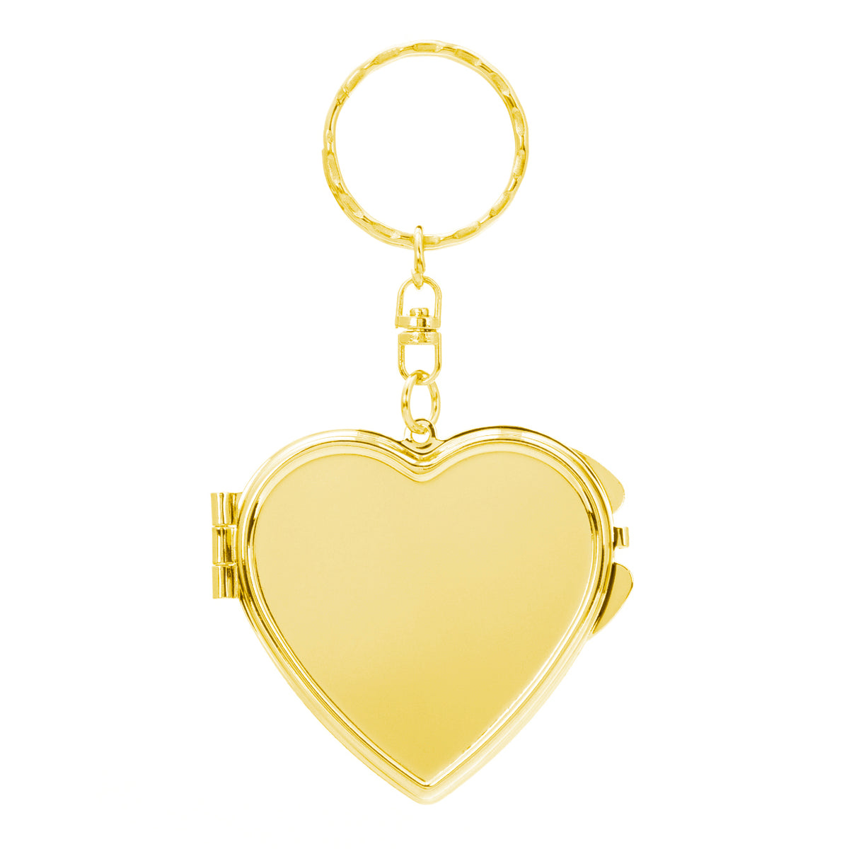 Mini Heart Shaped Compact Mirror with Keychain, Portable Double Sided Makeup Mirror, Electroplated Metal Pocket Mirror for Women, Girls, Travel and Daily Use