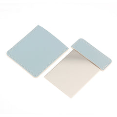 Rectangular Unbreakable Stainless Steel Pocket Mirror with PU Leather Sleeve - Fine Stitched Credit Card Sized Portable Travel Vanity Mirror for Wallet, Purse, Makeup & Gifts 🪞💳✨