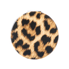 Leopard Print PU Leather Compact Mirror – Portable Double-Sided Folding Travel Mirror – High-Definition Vanity Mirror for Purse, Handbag & Pocket – Chic Animal Print Gift for Women & Girls 🐆✨