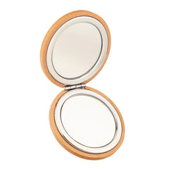 Beech Wood Compact Mirror, Portable Pocket Makeup Mirror, Acacia Wooden, Bamboo Wooden, Eco-Friendly Natural Wooden Folding Mirror for Women, Travel, Daily Use, Gift