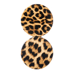 Leopard Print PU Leather Compact Mirror – Portable Double-Sided Folding Travel Mirror – High-Definition Vanity Mirror for Purse, Handbag & Pocket – Chic Animal Print Gift for Women & Girls 🐆✨