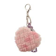 Heart Shape Plush Compact Mirror with Keychain, Double-Sided Folding Makeup Mirror, Cute Portable Pocket Mirror for Women Girls, Travel Purse Cosmetic Mirror Gift