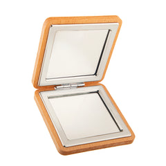 Eco-Friendly Bamboo Square Compact Mirror, 60x60mm Portable Pocket Mirror with 95% High Reflectivity, Mini Folding Makeup Mirror for Purse, Travel Vanity Mirror for Women, Available in Bamboo/Acacia/Beech/Walnut Wood