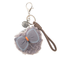 Cute Plush Bow Compact Mirror Keychain, Portable Folding Makeup Mirror with Bell Charm, 95% High-Definition Reflection, for Girls, Travel, Daily Touch-Ups & Gifts
