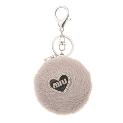 Plush Compact Mirror Keychain, Round Fluffy Pocket Makeup Mirror with Cute Charm Design, 95% High Clarity Folding Mirror for Women, Girls, Travel, Purse, Bag Charm Gift (75mm)