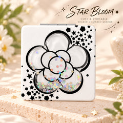 Star Bloom flower liquid glitter quicksand square compact mirror lifestyle
